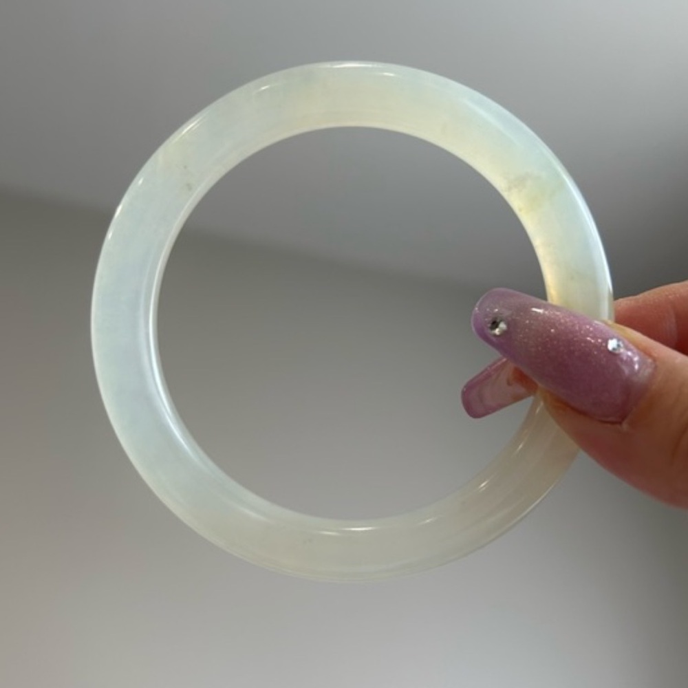 60mm yellow xiuyu jade bangle semi translucent